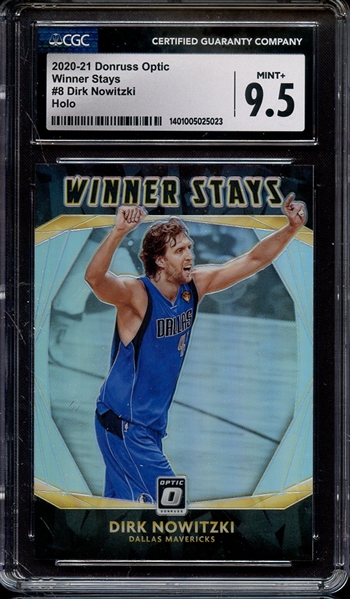 2021 DONRUSS OPTIC WINNER STAYS HOLO 8 DIRK NOWITZKI CGC MINT+ 9.5