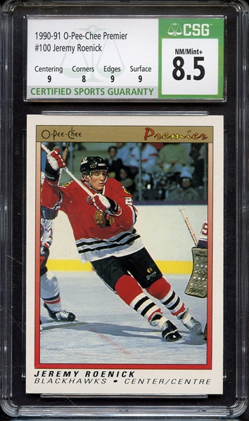 1990 O-PEE-CHEE PREMIER 100 JEREMY ROENICK CSG NM-MT+ 8.5