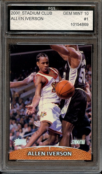 2000 STADIUM CLUB 1 ALLEN IVERSON FGS 10