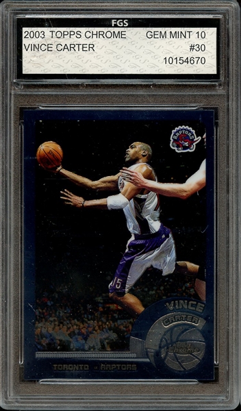 2003 TOPPS CHROME 30 VINCE CARTER FGS 10