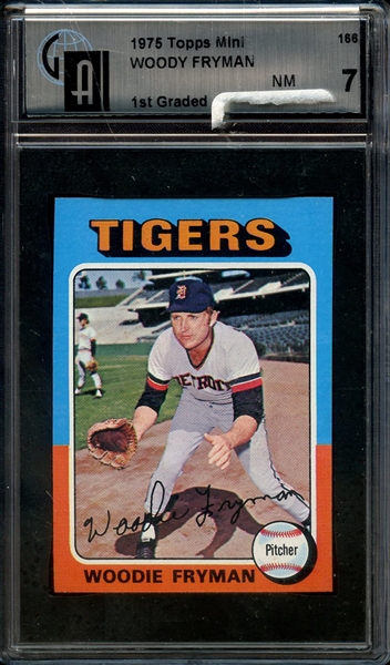 1975 TOPPS MINI 166 WOODY FRYMAN GAI NM 7