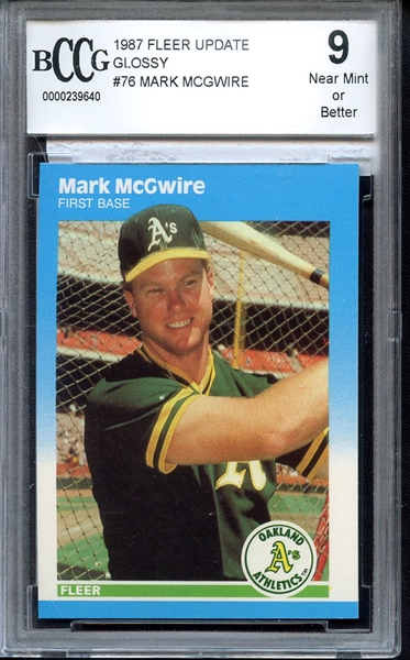 1987 FLEER UPDATE GLOSSY U76 MARK MCGWIRE BCCG 9