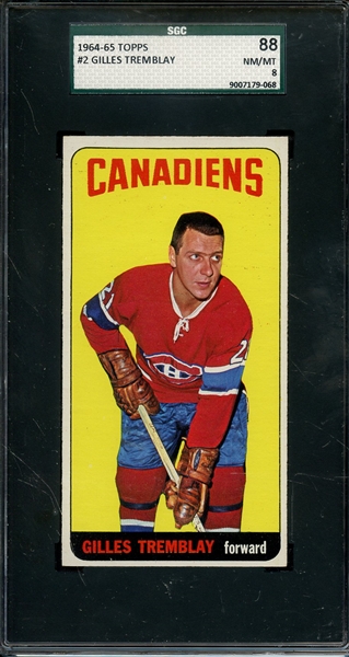 1964 TOPPS 2 GILLES TREMBLAY SGC NM-MT 88 / 8