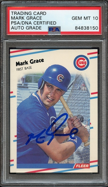 1988 FLEER UPDATE U77 SIGNED MARK GRACE PSA/DNA AUTO 10