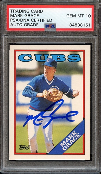 1988 TOPPS TRADED 42T SIGNED MARK GRACE PSA/DNA AUTO 10