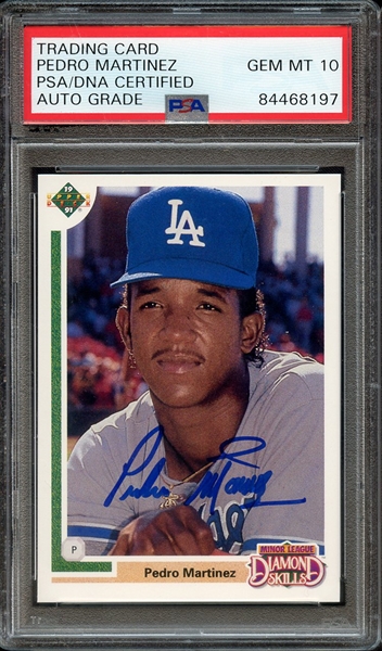 1991 UPPER DECK FINAL EDITION 2F SIGNED PEDRO MARTINEZ PSA/DNA AUTO 10