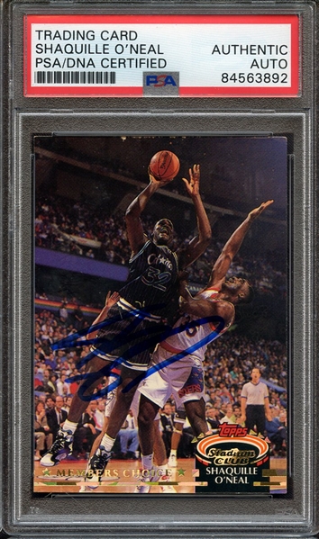 1992 STADIUM CLUB 201 SIGNED SHAQUILLE O'NEAL PSA/DNA AUTO AUTHENTIC