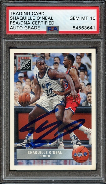 1992 UPPER DECK MCDONALD'S P43 SIGNED SHAQUILLE O'NEAL PSA/DNA AUTO 10