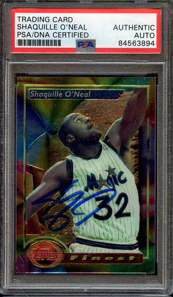 1994 FINEST 3 SIGNED SHAQUILLE O'NEAL PSA/DNA AUTO AUTHENTIC