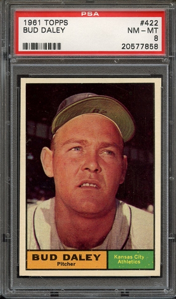 1961 TOPPS 422 BUD DALEY PSA NM-MT 8