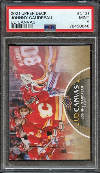 2021-2022 UPPER DECK UD CANVAS C131 JOHNNY GAUDREAU UD CANVAS PSA MINT 9