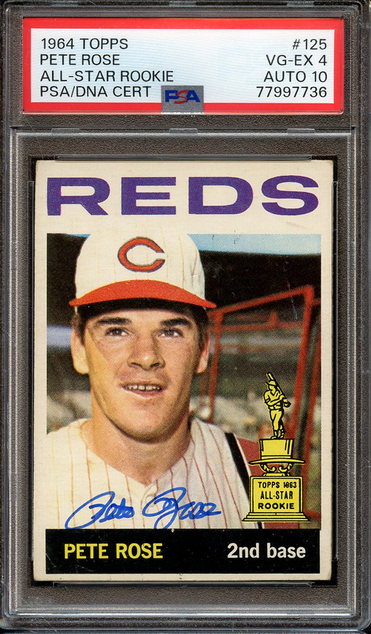 Lot Detail Topps Signed Pete Rose Psa Vg Ex Psa Dna Auto