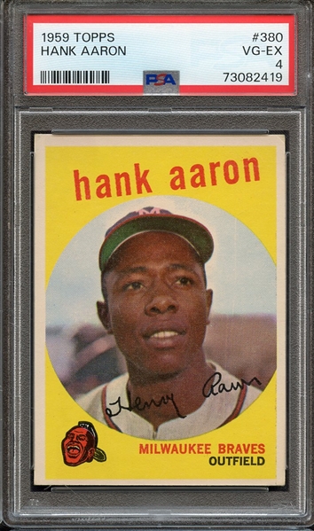 Lot Detail - 1959 TOPPS 380 HANK AARON PSA VG-EX 4