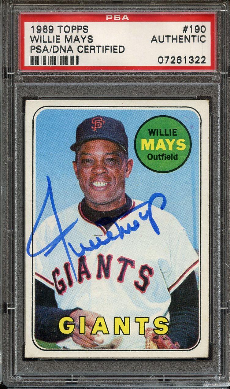 Lot Detail 1969 Topps 190 Signed Willie Mays Psadna Auto Authentic 2434