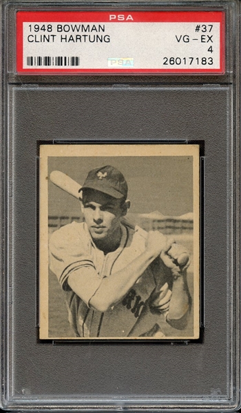 1948 BOWMAN 37 CLINT HARTUNG PSA VG-EX 4