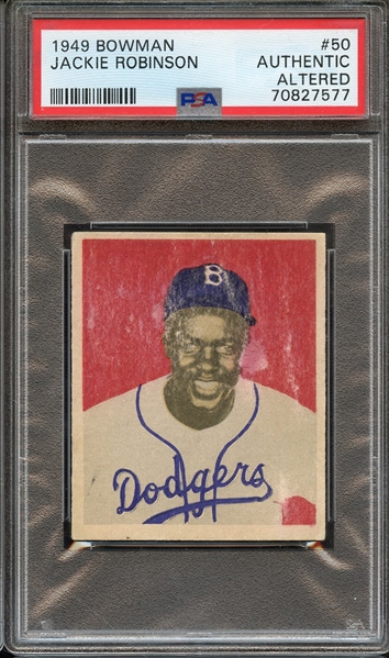 1949 BOWMAN 50 JACKIE ROBINSON PSA AUTHENTIC ALTERED