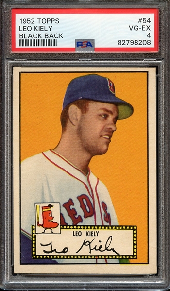 1952 TOPPS 54 LEO KIELY BLACK BACK PSA VG-EX 4