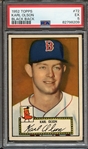 1952 TOPPS 72 KARL OLSON BLACK BACK PSA EX 5