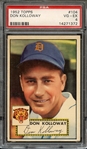 1952 TOPPS 104 DON KOLLOWAY PSA VG-EX 4