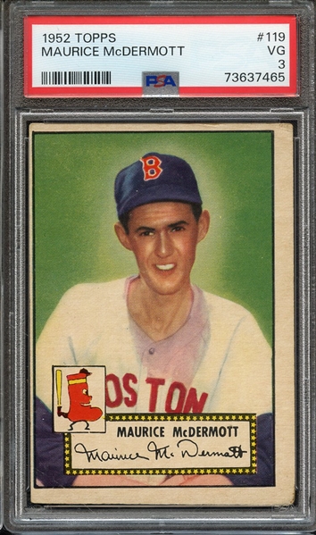 1952 TOPPS 119 MAURICE McDERMOTT PSA VG 3