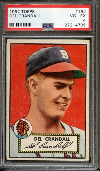 1952 TOPPS 162 DEL CRANDALL PSA VG-EX 4