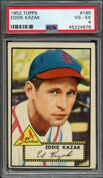 1952 TOPPS 165 EDDIE KAZAK PSA VG-EX 4