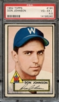 1952 TOPPS 190 DON JOHNSON PSA VG-EX+ 4.5