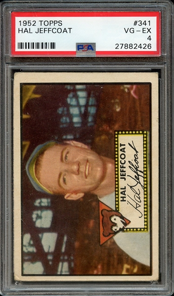 1952 TOPPS 341 HAL JEFFCOAT PSA VG-EX 4