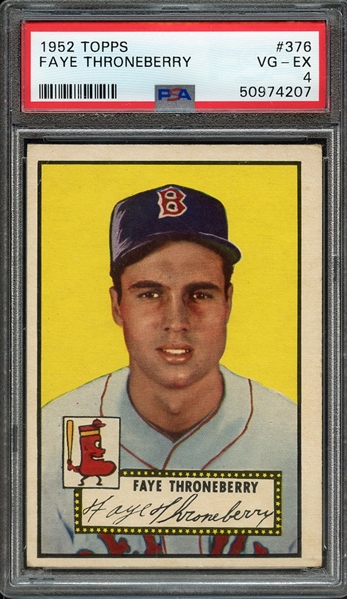 1952 TOPPS 376 FAYE THRONEBERRY PSA VG-EX 4