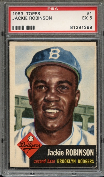 1953 TOPPS 1 JACKIE ROBINSON PSA EX 5