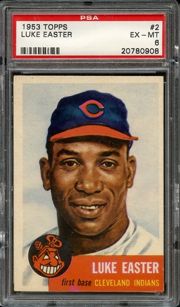 1953 TOPPS 2 LUKE EASTER PSA EX-MT 6