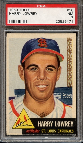 1953 TOPPS 16 HARRY LOWREY PSA NM 7