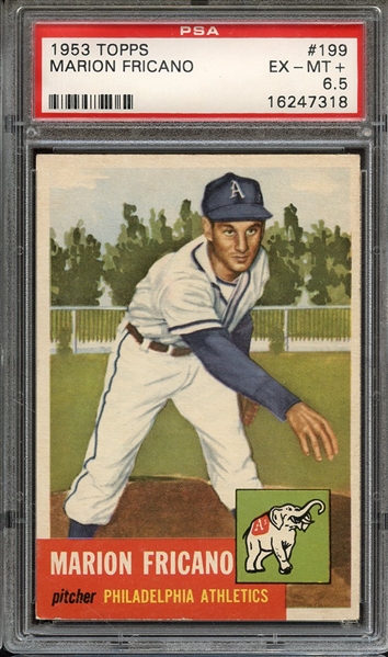 1953 TOPPS 199 MARION FRICANO PSA EX-MT+ 6.5