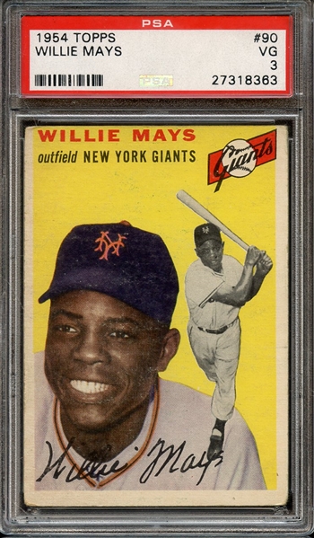 1954 TOPPS 90 WILLIE MAYS PSA VG 3