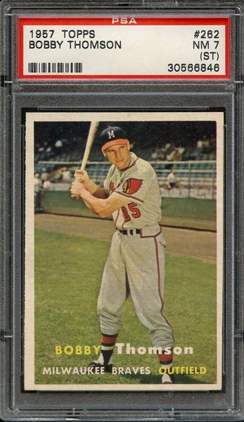 1957 TOPPS 262 BOBBY THOMSON PSA NM 7 (ST)