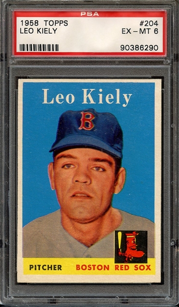 1958 TOPPS 204 LEO KIELY PSA EX-MT 6