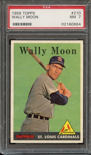 1958 TOPPS 210 WALLY MOON PSA NM 7