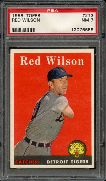 1958 TOPPS 213 RED WILSON PSA NM 7