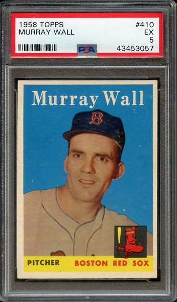 1958 TOPPS 410 MURRAY WALL PSA EX 5