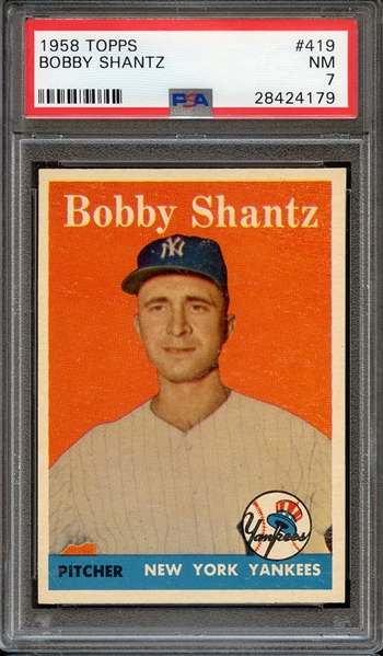 1958 TOPPS 419 BOBBY SHANTZ PSA NM 7