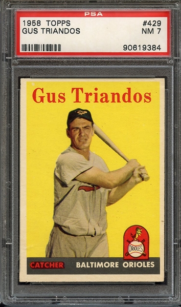 1958 TOPPS 429 GUS TRIANDOS PSA NM 7