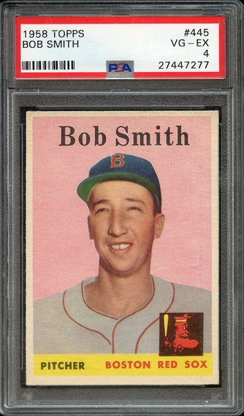 1958 TOPPS 445 BOB SMITH PSA VG-EX 4