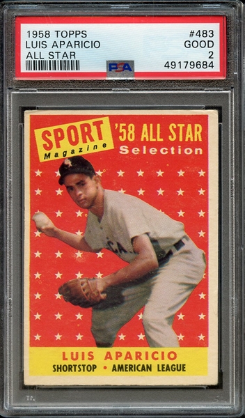 1958 TOPPS 483 LUIS APARICIO ALL STAR PSA GOOD 2