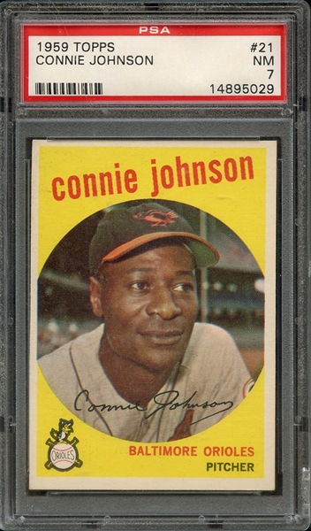 1959 TOPPS 21 CONNIE JOHNSON PSA NM 7