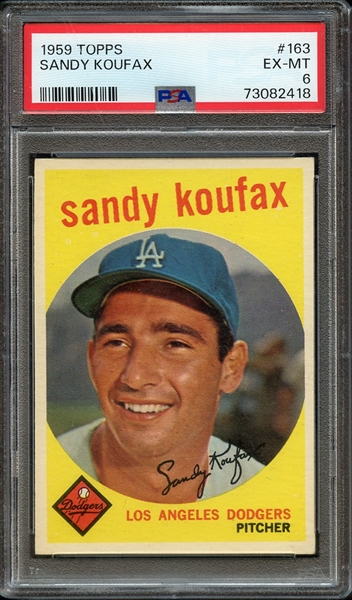 1959 TOPPS 163 SANDY KOUFAX PSA EX-MT 6