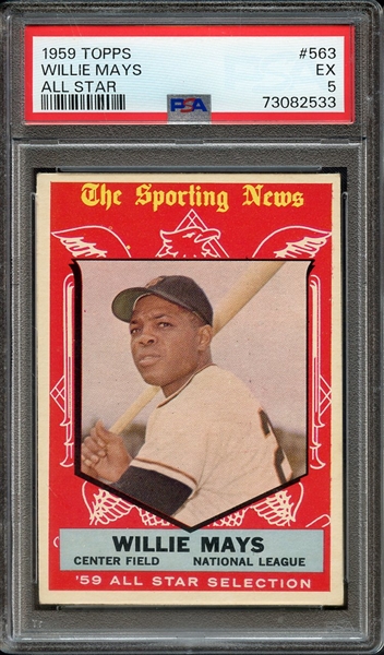 1959 TOPPS 563 WILLIE MAYS ALL STAR PSA EX 5