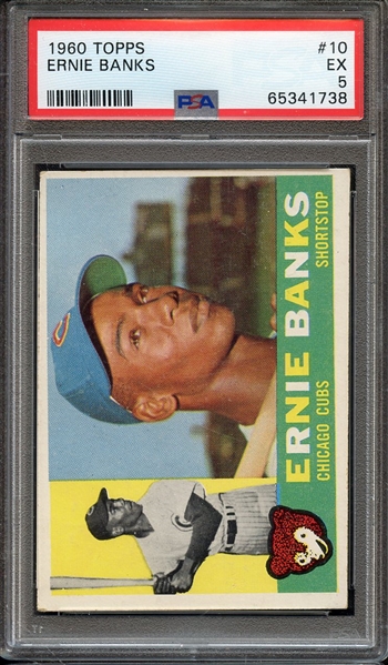 1960 TOPPS 10 ERNIE BANKS PSA EX 5