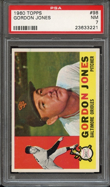 1960 TOPPS 98 GORDON JONES PSA NM 7