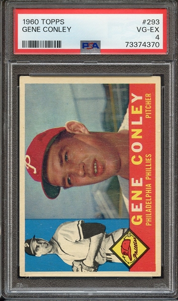 1960 TOPPS 293 GENE CONLEY PSA VG-EX 4