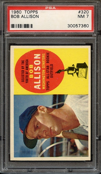 1960 TOPPS 320 BOB ALLISON PSA NM 7